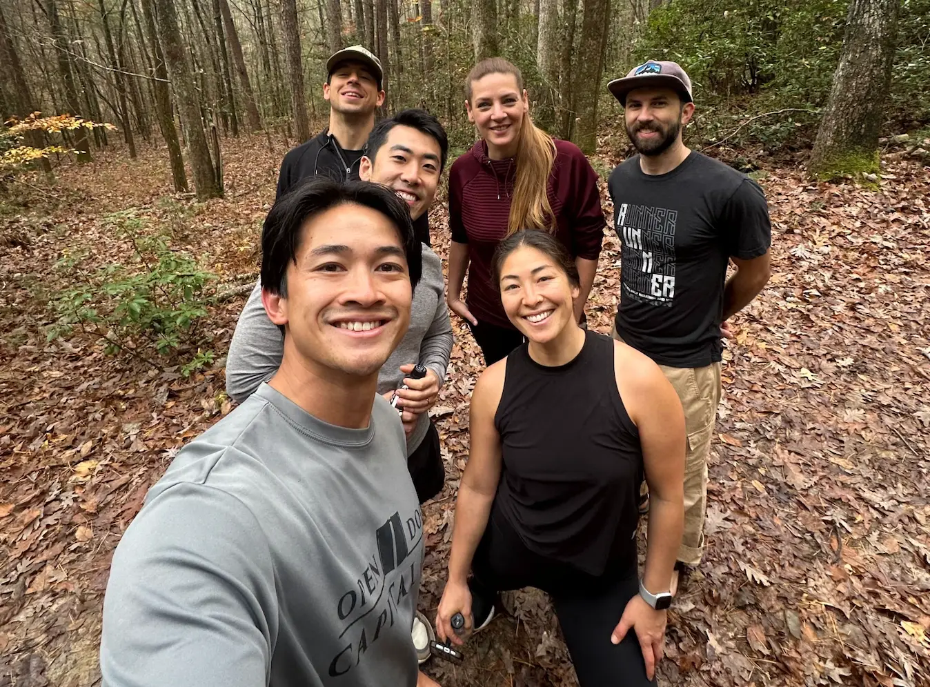 Open Door Capital executive team spending some time in nature on a hike.